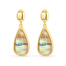 Load image into Gallery viewer, Gold Tan Abalone Earrings
