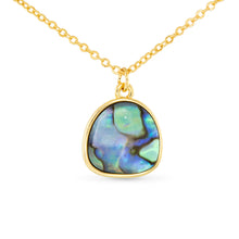 Load image into Gallery viewer, Gold Blue Abalone Necklace
