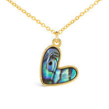 Load image into Gallery viewer, Gold Blue Abalone Necklace
