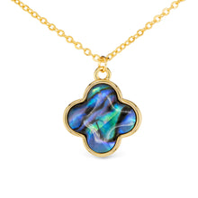 Load image into Gallery viewer, Gold Blue Abalone Necklace
