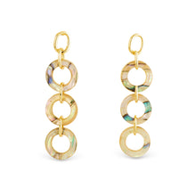 Load image into Gallery viewer, Gold Tan Abalone Earrings
