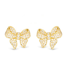 Load image into Gallery viewer, Gold CZ Bow
