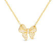 Load image into Gallery viewer, Gold CZ Bow
