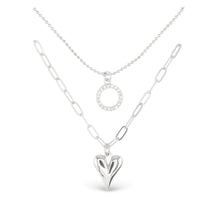Load image into Gallery viewer, CZ Dual Layer Heart Necklace
