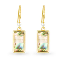 Load image into Gallery viewer, Gold Tan Abalone Earrings
