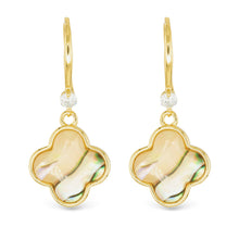 Load image into Gallery viewer, Gold Tan Abalone Earrings
