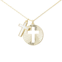 Load image into Gallery viewer, Gold MOP &amp; CZ Necklace
