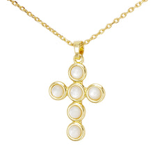 Load image into Gallery viewer, Gold MOP &amp; CZ Necklace
