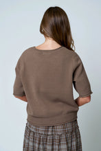Load image into Gallery viewer, Raw Edge Half Sleeve Knit Sweater
