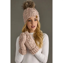 Load image into Gallery viewer, Blush Cable Knit Mittens
