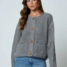 Load image into Gallery viewer, Marled Button Down  Knit Cardigan
