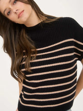 Load image into Gallery viewer, Stripe Mock Neck S/Sleeve Sweater
