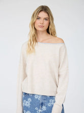 Load image into Gallery viewer, Contrast Trim Off Shoulder Sweater

