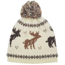 Load image into Gallery viewer, Nordic Reindeer Patterned Beanie with Pom
