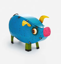 Load image into Gallery viewer, Metal Blue Pig Figurine

