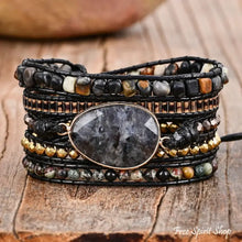 Load image into Gallery viewer, Blk Labradorite &amp; Picasso Jasper  Bracelet
