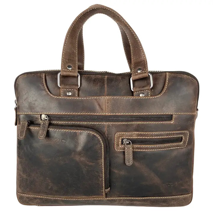 Buffalo Leather Laptop Bag-DK.BRN