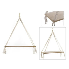 Load image into Gallery viewer, Boho Wood &amp; Macrame Hanging Shelf
