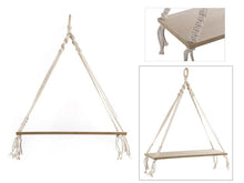 Load image into Gallery viewer, Boho Wood &amp; Macrame Hanging Shelf
