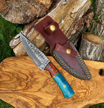 Load image into Gallery viewer, Hand forged knife, Damascus knife, Drop- Style blade, Black
