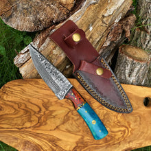 Load image into Gallery viewer, Damascus Knife, Drop- Style Blade TK-014
