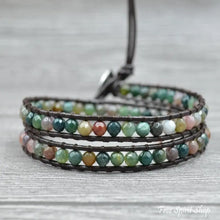 Load image into Gallery viewer, Agate Leather Wrap Bracelet
