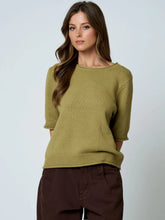 Load image into Gallery viewer, Raw Edge Half Sleeve Knit Sweater
