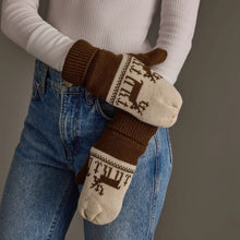 Load image into Gallery viewer, BRN&amp;BGE Deer Patterned Mittens
