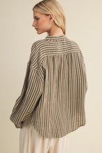 Load image into Gallery viewer, Ruffle Placket Blouson Sleeve Blouse-Olive
