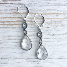 Load image into Gallery viewer, Crystal Quartz Teardrop Dangle Earrings
