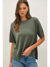Load image into Gallery viewer, Wool Blend Boxy Fit S/Sleeve Sweater
