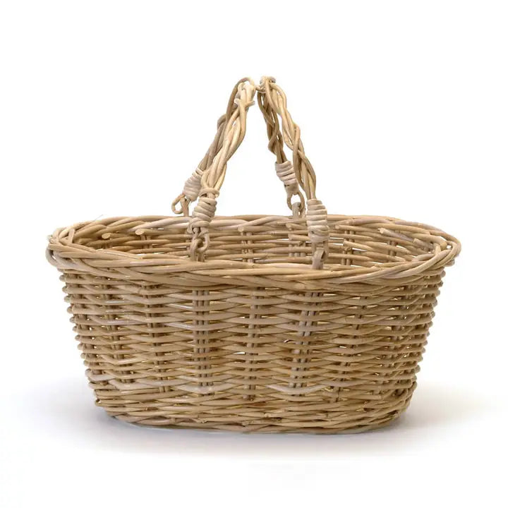 Grey Rattan Drop Handle Shopper