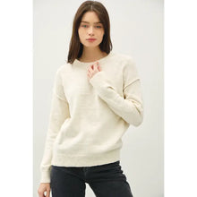 Load image into Gallery viewer, Relaxed Fit Cotton Slub Sweater ( Ivory)
