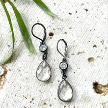 Load image into Gallery viewer, Crystal Quartz Teardrop Dangle Earrings
