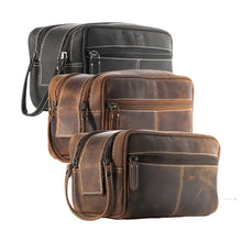 Load image into Gallery viewer, Leather Toiletry Bag -DK.BRN
