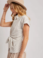 Load image into Gallery viewer, Stripe Knotted Button Down Shirt

