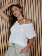 Load image into Gallery viewer, V NECK S/SLEEVE TEXTURED KNIT TOP
