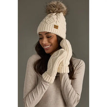 Load image into Gallery viewer, Beige Cable Knit Mittens
