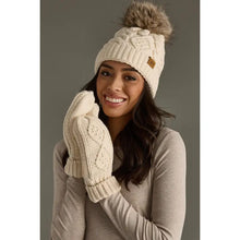 Load image into Gallery viewer, Beige Cable Knit Mittens

