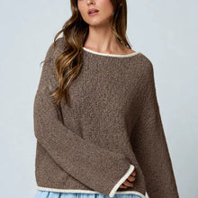 Load image into Gallery viewer, CONTRAST TRIM  KNIT SWEATER
