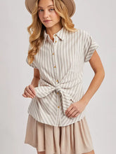 Load image into Gallery viewer, Stripe Knotted Button Down Shirt
