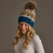 Load image into Gallery viewer, Multi Color Patterned Pom Hat
