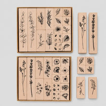 Load image into Gallery viewer, Vintage Botanical Wooden Stamp Set
