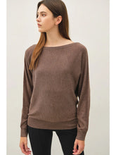 Load image into Gallery viewer, Dolman Sleeve Boat Neck  Sweater
