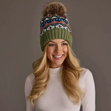 Load image into Gallery viewer, Multi Color Patterned Pom Hat
