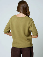 Load image into Gallery viewer, Raw Edge Half Sleeve Knit Sweater
