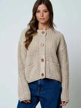 Load image into Gallery viewer, Marled Button Down  Knit Cardigan
