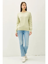 Load image into Gallery viewer, Relaxed Fit Cotton Slub Sweater ( Ivory)
