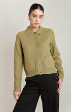 Load image into Gallery viewer, Knit Polo Cardigan ( Olive )

