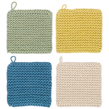Load image into Gallery viewer, Cotton Crochet Pot Holder (4pc set)
